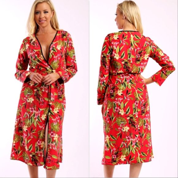 Floral Kimono - Red - Picture 2 of 3